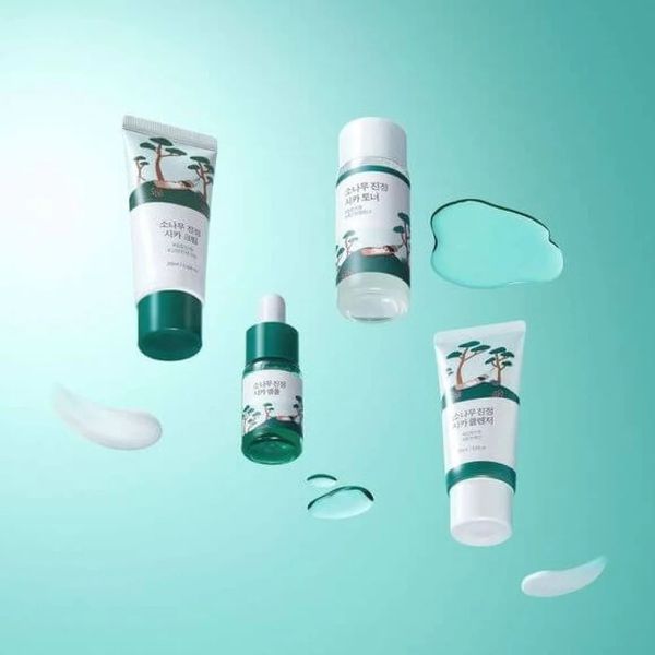 Набір мініверсій засобів з екстрактом голок сосни - Round Lab Pine Calming Cica Trial Kit 109829 фото